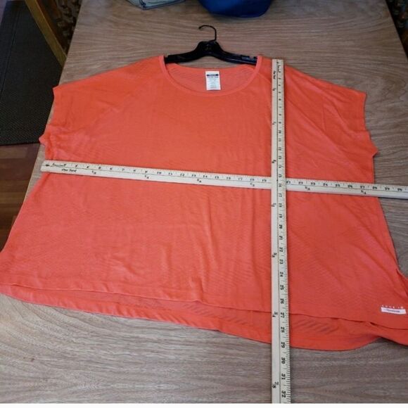 #052 CCO Reebok Womens Core 10 Asymmetrical Burnout Tee OrangeFlare Size 4X - Picture 7 of 9
